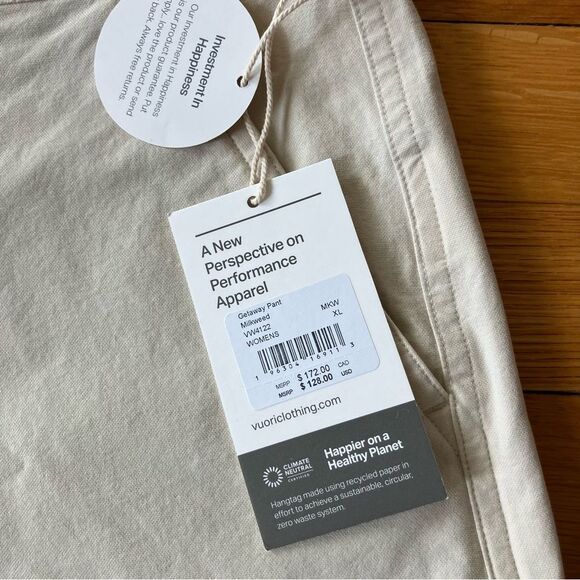 Vuori New w/ Tag Cream Milkweed Wide Leg Carpenter Gateway Pants XL Extra Large - Picture 5 of 13